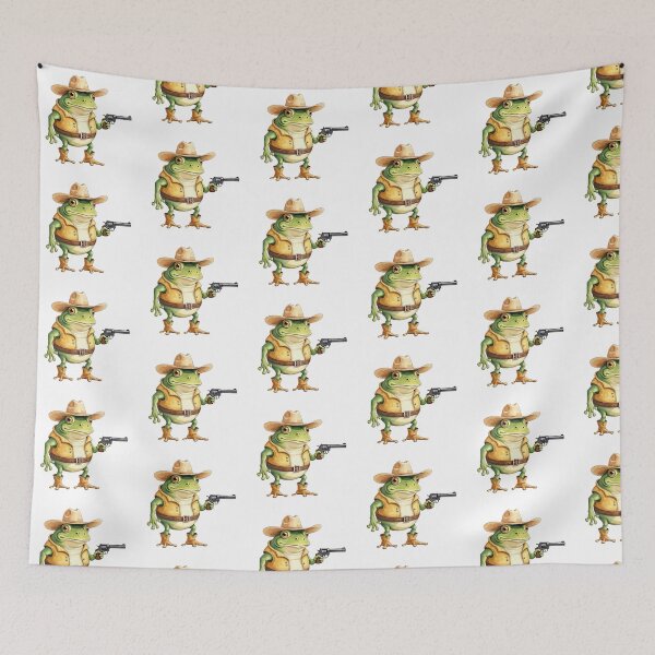 Item preview, Cowboy Frog with Gun and Hat Funny Western designed and sold by TeeARTHY.