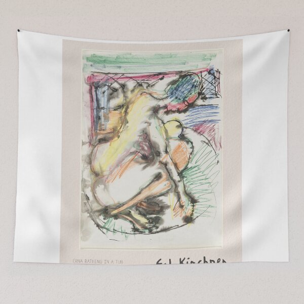 Item preview, Ernst Ludwig Kirchner Expressionist Nude Bath designed and sold by LaFabricaArt.