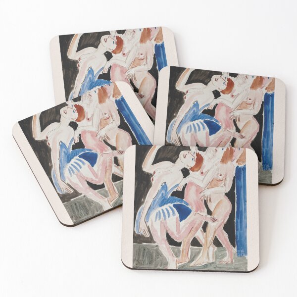 Item preview, Kirchner Three Dancers Expressionist Art designed and sold by LaFabricaArt.