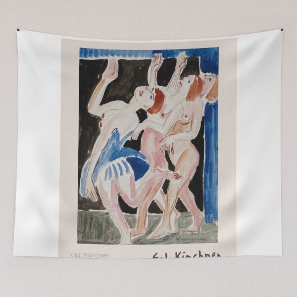 Item preview, Kirchner Three Dancers Expressionist Art designed and sold by LaFabricaArt.