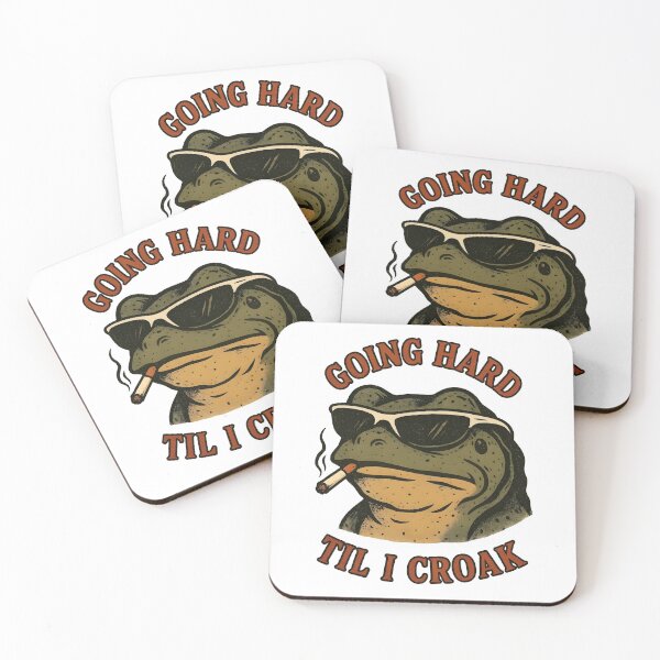 Item preview, Going hard til I croak frog wearing sunglasses meme designed and sold by ChadWizard.