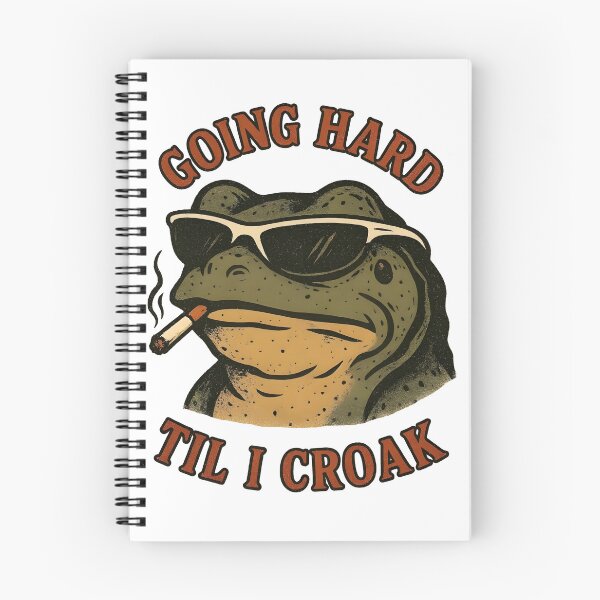 Item preview, Going hard til I croak frog wearing sunglasses meme designed and sold by ChadWizard.
