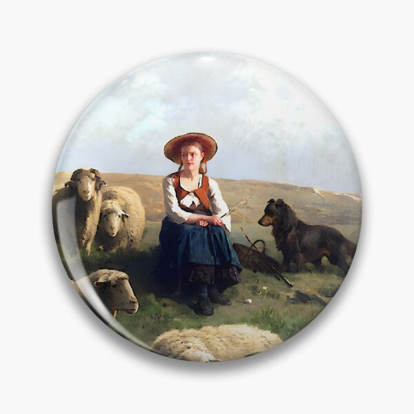 Item preview, Shepherdess with Sheep in a Landscape designed and sold by Jon-Baran.