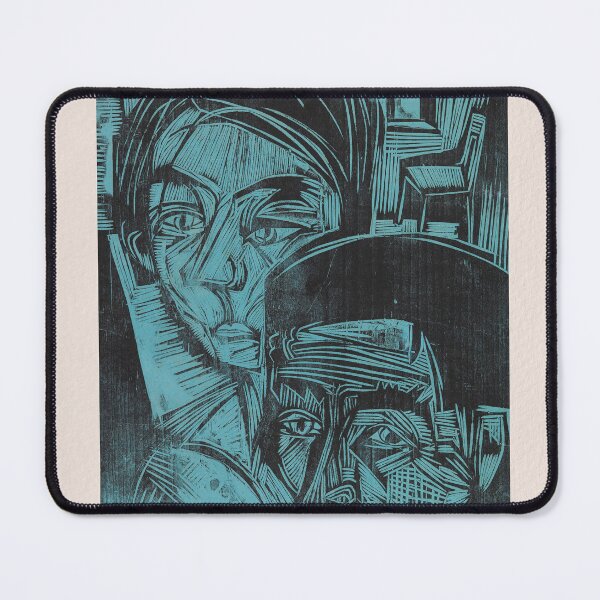 Item preview, Kirchner Peasant Couple Expressionist Woodcut designed and sold by LaFabricaArt.