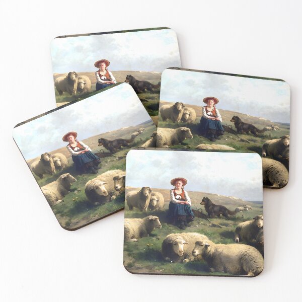 Item preview, Shepherdess with Sheep in a Landscape designed and sold by Jon-Baran.
