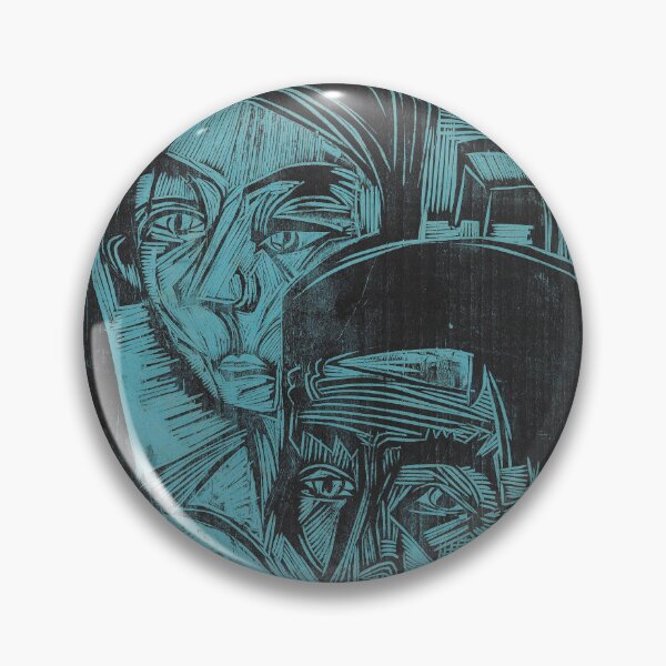 Item preview, Kirchner Peasant Couple Expressionist Woodcut designed and sold by LaFabricaArt.