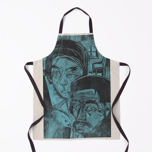 Item preview, Kirchner Peasant Couple Expressionist Woodcut designed and sold by LaFabricaArt.