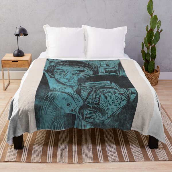 Item preview, Kirchner Peasant Couple Expressionist Woodcut designed and sold by LaFabricaArt.