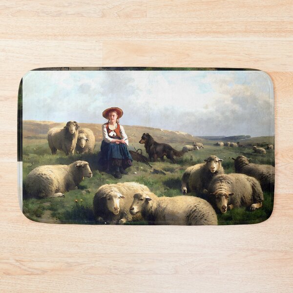 Item preview, Shepherdess with Sheep in a Landscape designed and sold by Jon-Baran.