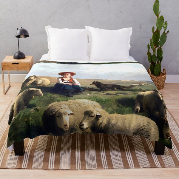 Item preview, Shepherdess with Sheep in a Landscape designed and sold by Jon-Baran.