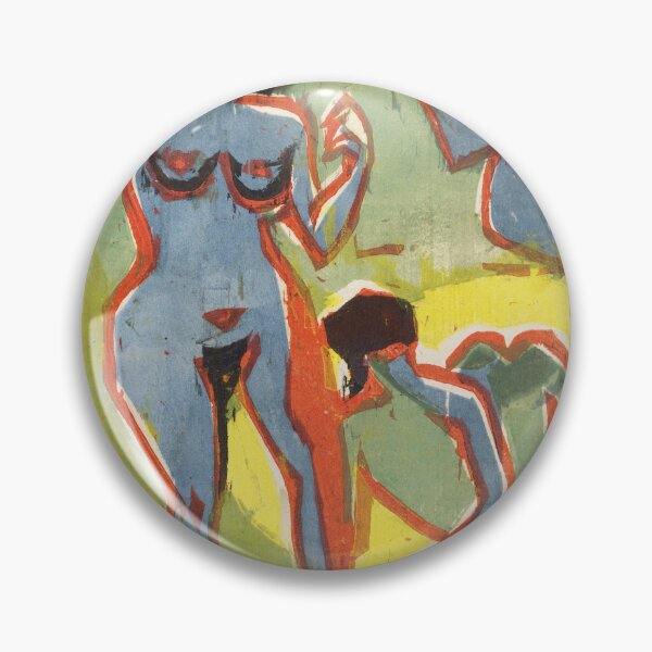 Item preview, Kirchner Bathing Women Expressionist Nude designed and sold by LaFabricaArt.