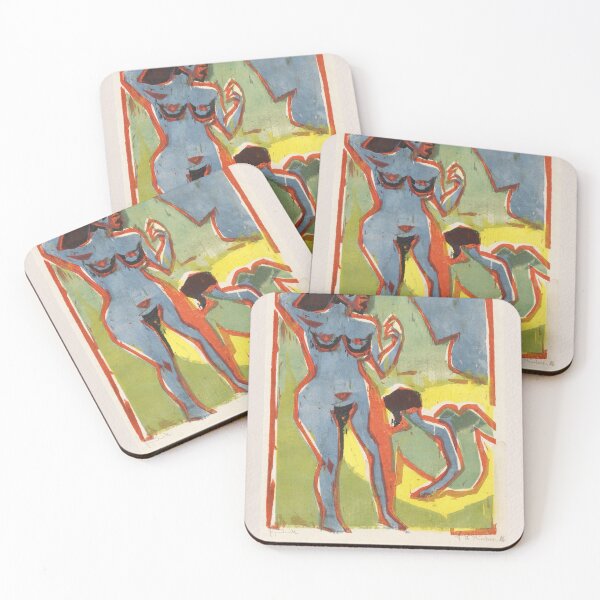 Item preview, Kirchner Bathing Women Expressionist Nude designed and sold by LaFabricaArt.