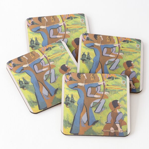 Item preview, Kirchner Archers Expressionist Landscape Art designed and sold by LaFabricaArt.