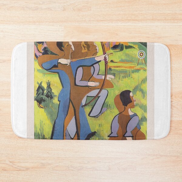 Item preview, Kirchner Archers Expressionist Landscape Art designed and sold by LaFabricaArt.