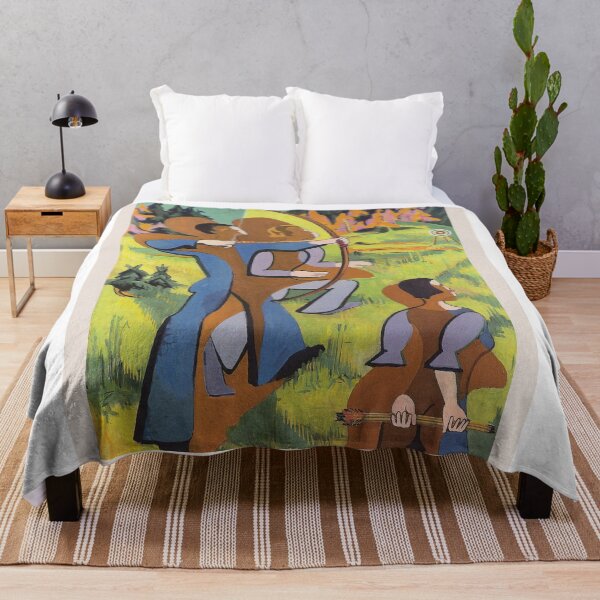 Item preview, Kirchner Archers Expressionist Landscape Art designed and sold by LaFabricaArt.
