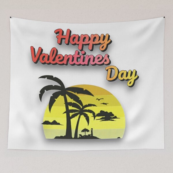 Item preview, Romantic Tropical Sunset Valentine Greeting designed and sold by blacK1982White.
