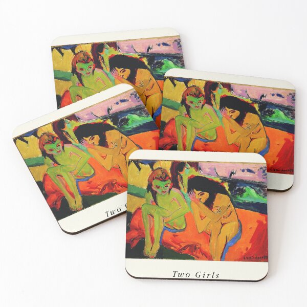 Item preview, Kirchner Two Girls Expressionist Nude designed and sold by LaFabricaArt.