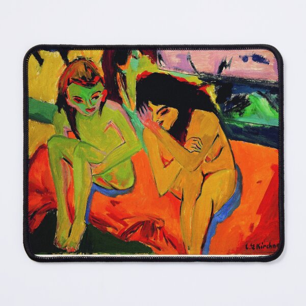 Item preview, Kirchner Two Girls Expressionist Nude designed and sold by LaFabricaArt.