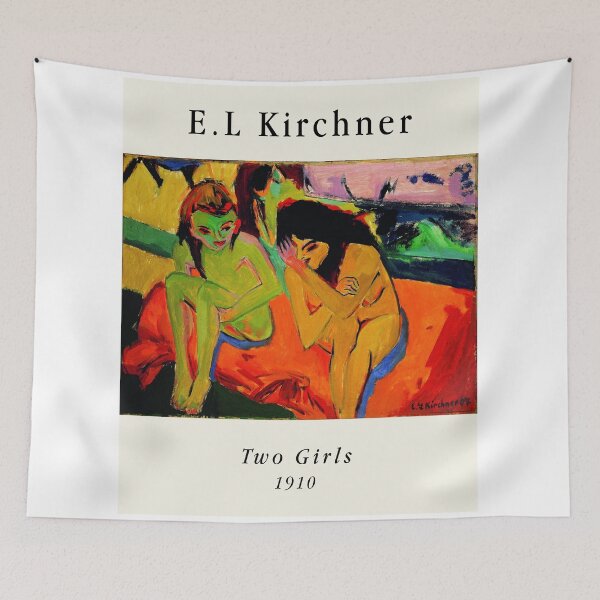Item preview, Kirchner Two Girls Expressionist Nude designed and sold by LaFabricaArt.