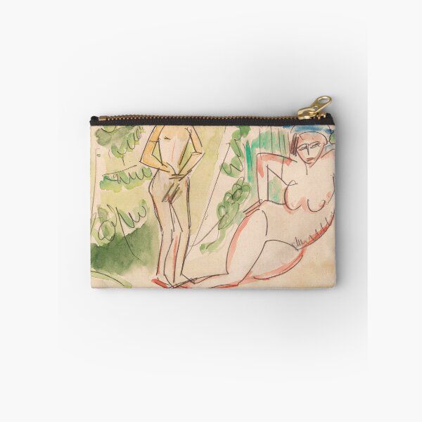 Item preview, Kirchner Two Bathers Expressionist Drawing designed and sold by LaFabricaArt.