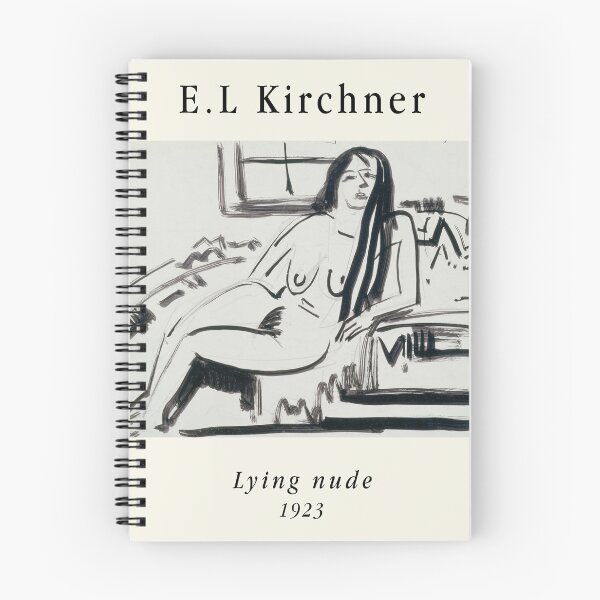Item preview, Kirchner Lying Nude Expressionist Drawing designed and sold by LaFabricaArt.