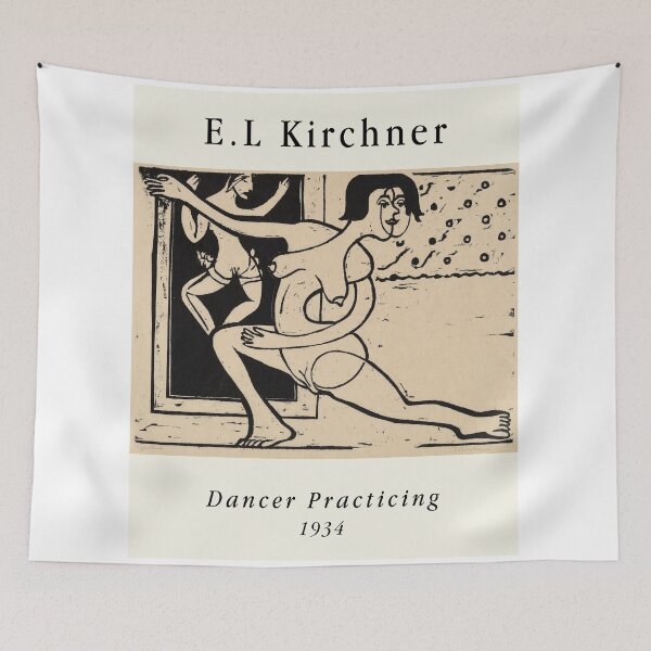 Item preview, Kirchner Dancer Practicing Expressionist Print designed and sold by LaFabricaArt.