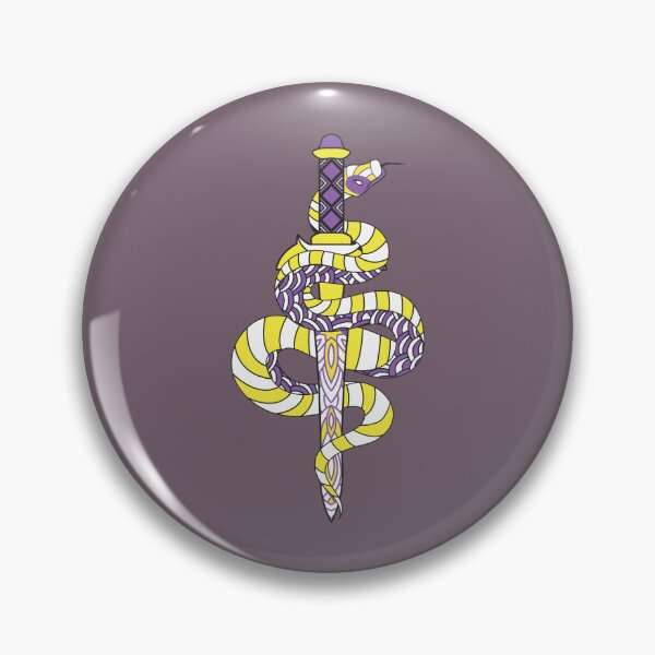 Item preview, Nonbinary Snake with Sword designed and sold by star-dust-girl.