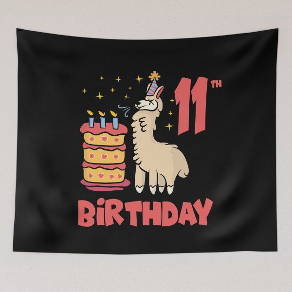 Item preview, Cute Llama 11th Birthday - Alpaca Birthday Cake designed and sold by PrintPress.
