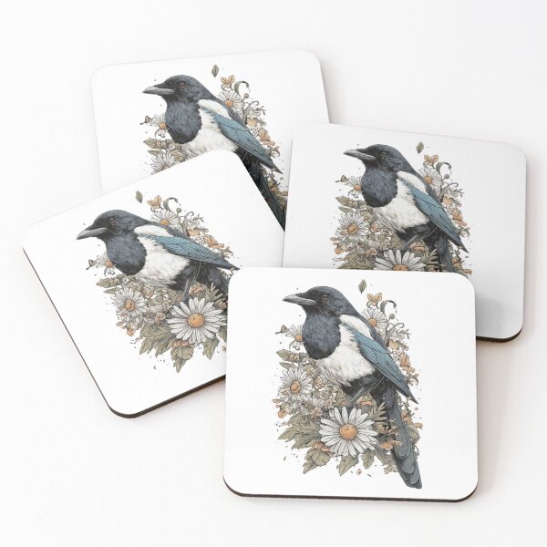 Item preview, Magpie - Vintage Animals collection designed and sold by EnjoyFunGifts.