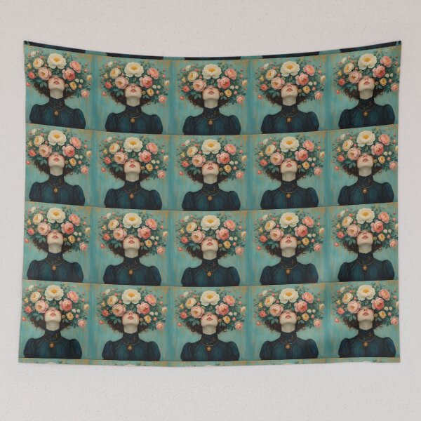 Item preview, A girl with a peony flower on her head. designed and sold by Natalia-Vlad.