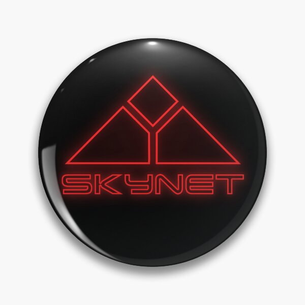 Artikelvorschau, Terminator Skynet 80er Jahre rotes Neon-Logo entworfen und verkauft von Power Up Prints.