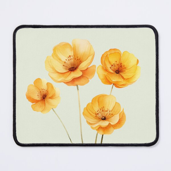 Item preview, Four Yellow Buttercup Flowers designed and sold by Violet Peonies.