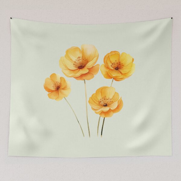 Item preview, Four Yellow Buttercup Flowers designed and sold by Violet Peonies.