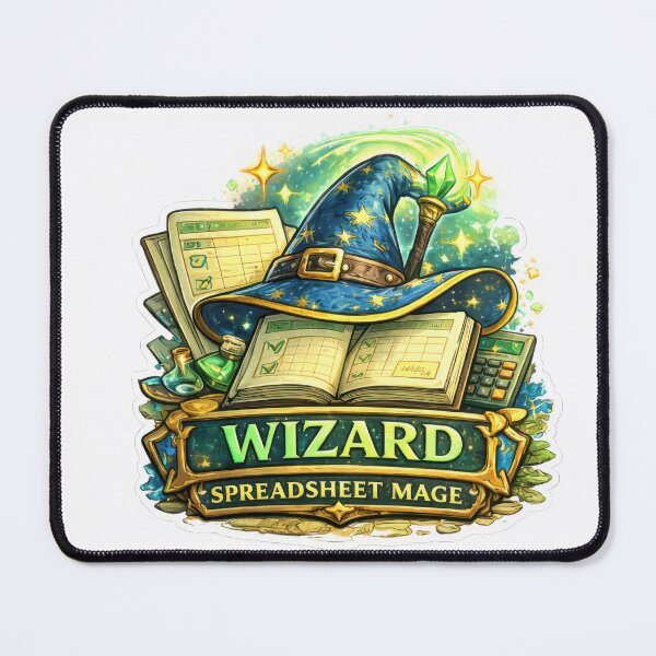 Item preview, Wizard Spreadsheet Mage Fantasy Gaming Office Humor designed and sold by jgvisualarts.