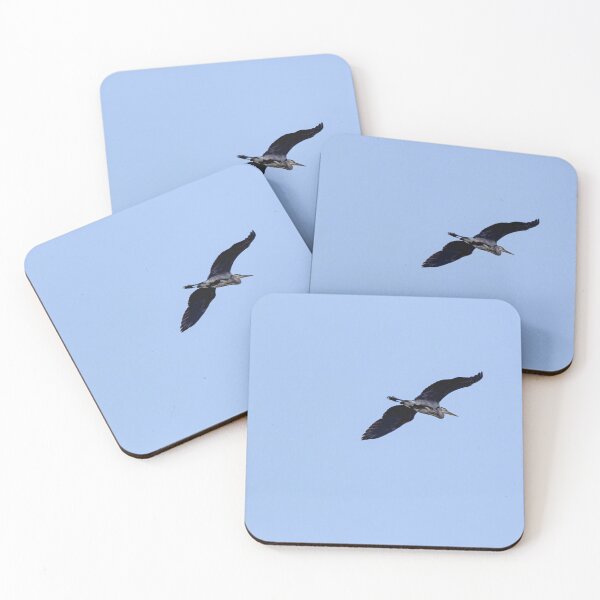 Item preview, Great Blue Heron in flight against cloudless blue sky designed and sold by lisavonbiela.