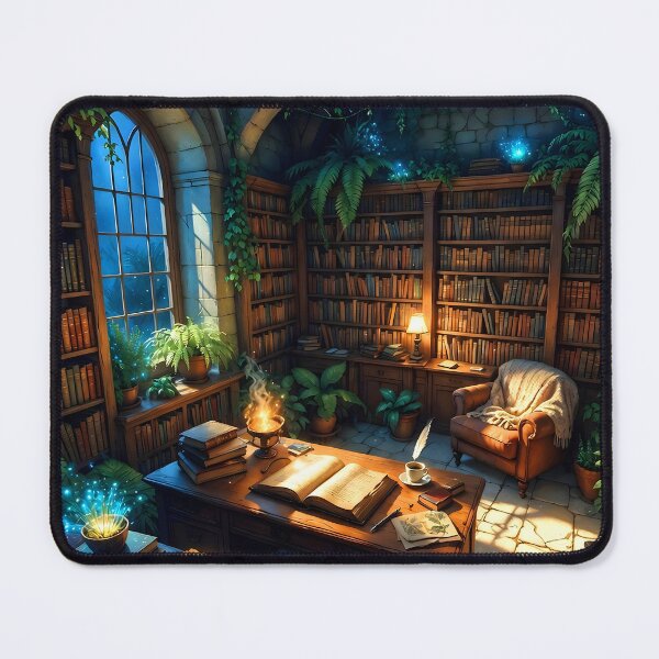 Item preview, Fantasy Scholar's Desk & Arched Window | Dark Academia Art designed and sold by Botaneza.