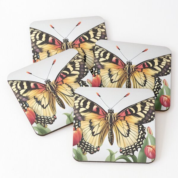 Item preview, Vibrant Monarch Butterfly with Peach Blossoms designed and sold by CASASIS_MERCH.