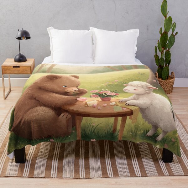 Item preview, Valentine’s Early Spring Bear & Sheep • Soft Forest Love Art designed and sold by WildlifeWhimsy.