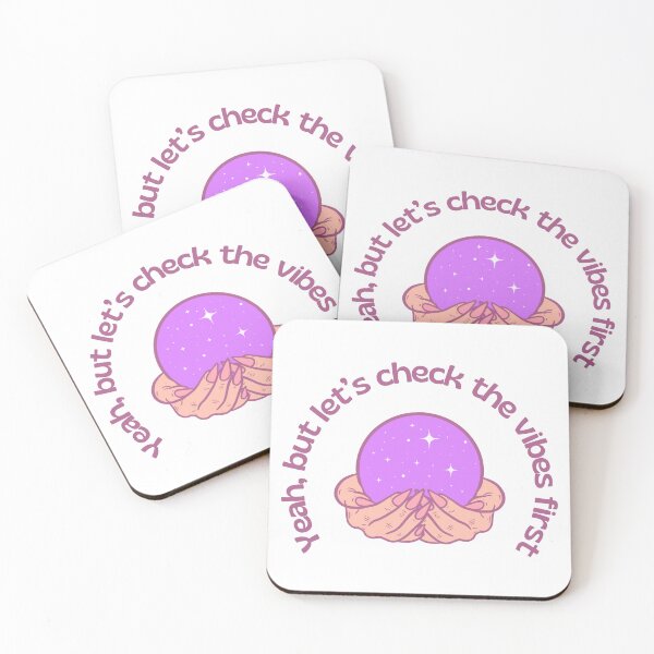 Item preview, Yeah, But Let’s Check the Vibes First – Crystal Ball with Mystic Hands Design designed and sold by CosmicCutouts.