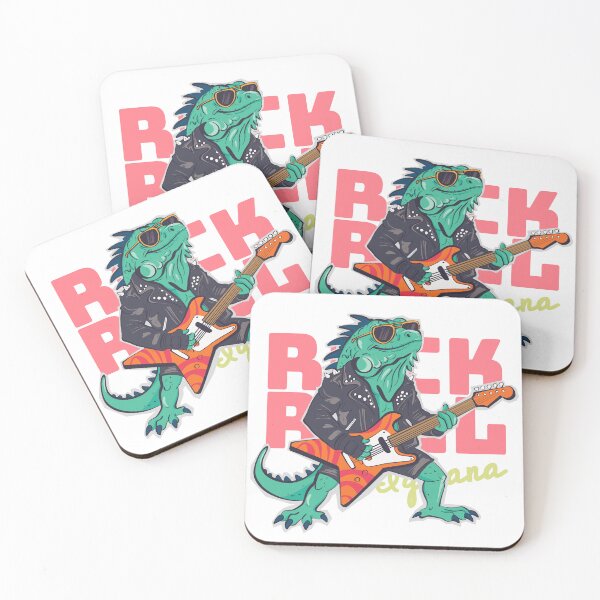 Item preview, Rockstar Iguana Playing Electric Guitar–Cool Rock Music Animal Art designed and sold by EzekRenne.