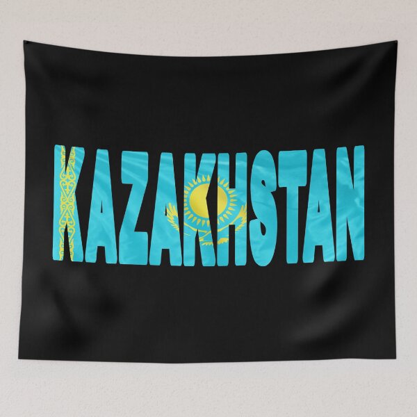 Item preview, KAZAKHSTAN - Flag Flying in Wind cut to Letters Souvenir Sticker Shirt designed and sold by Adam Gormley.