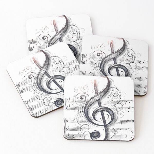 Item preview, Treble Clef on A Music Score designed and sold by WJ Cozy Creations.
