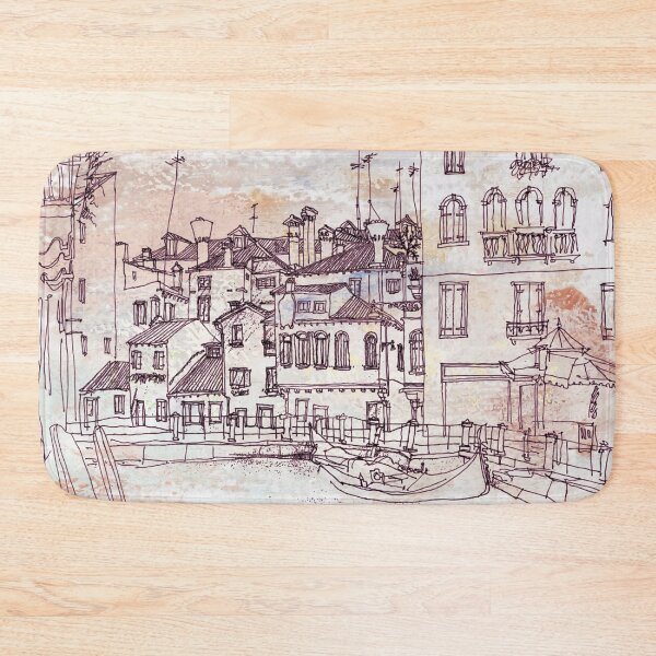 Artikelvorschau, Illustration der Stadt Venedig auf strukturiertem Hintergrund entworfen und verkauft von CHASAcreative.