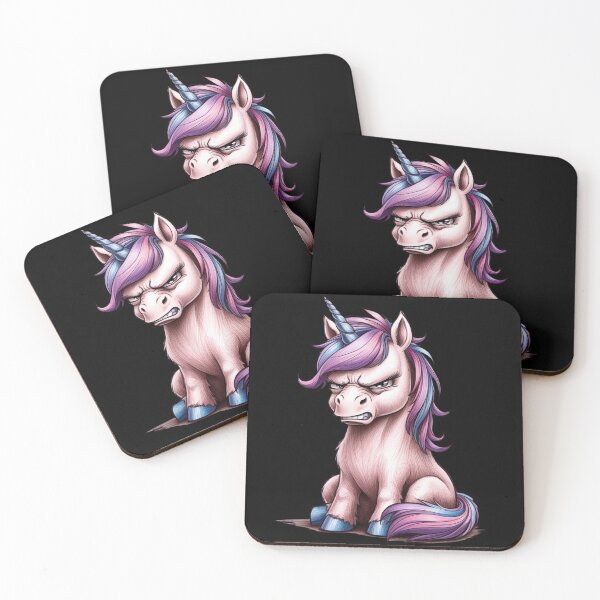 Item preview, Grumpy Cute Unicorn Illustration designed and sold by Uniquely Yours.