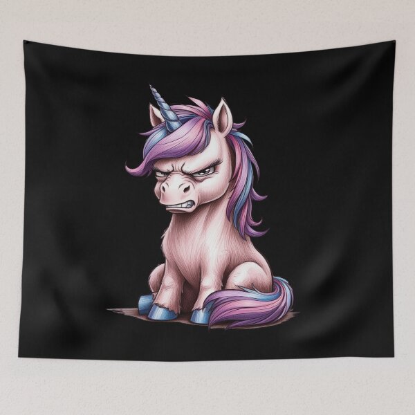Item preview, Grumpy Cute Unicorn Illustration designed and sold by Uniquely Yours.