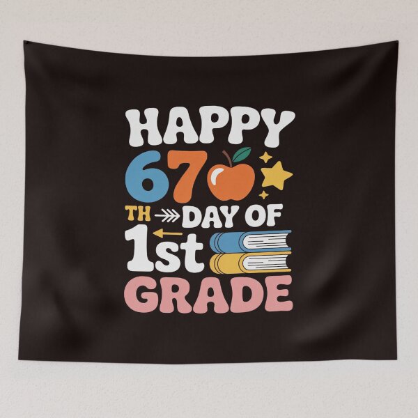 Item preview, Happy 67th Day of 1st Grade Teachers 67 Days of School Kids designed and sold by MichaelStalkas.