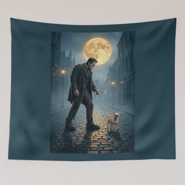 Item preview, Frankenstein's Monster Takes Chihuahua for Walkies designed and sold by Tridentulus.