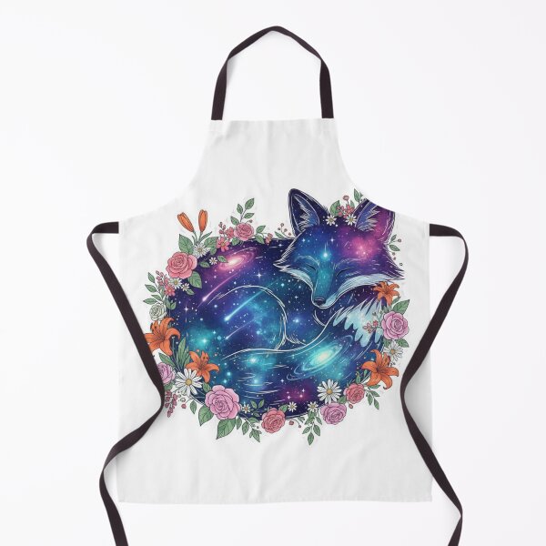 Item preview, Galaxy Fox with Flowers – Cosmic Animal and Floral Dreamscape Design designed and sold by CosmicCutouts.