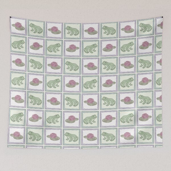 Item preview, Frogs and Lily Stamp Pattern designed and sold by jshuphotography.