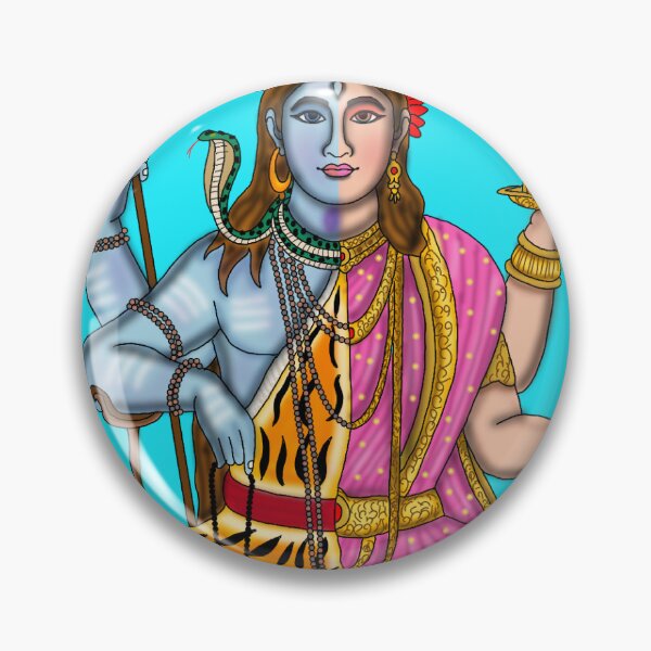 Item preview, Lord Ardhanarishwara Art – Divine Union of Shiva and Shakti designed and sold by Harshit_Digital_Arts.
